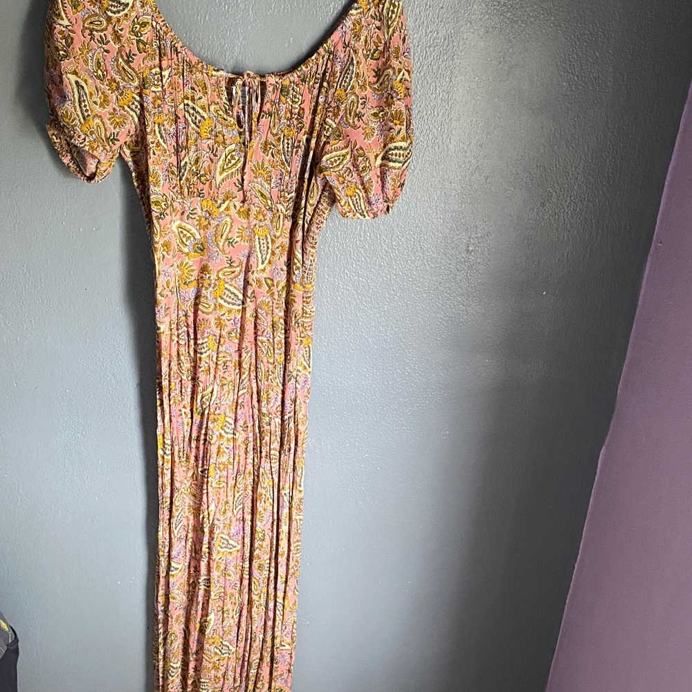 Patrons of Peace Pink & Yellow Paisley Maxi Dress